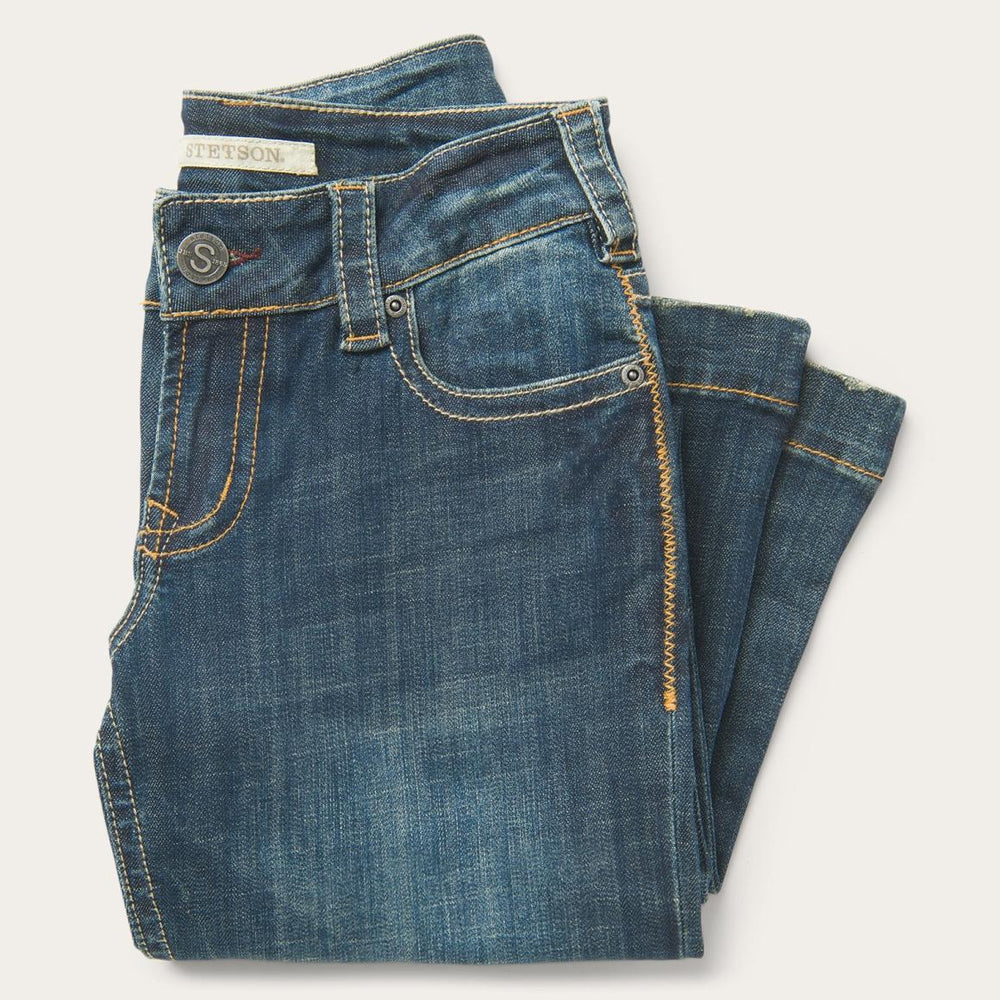 214 City Trouser Jeans In Medium Wash Blue | Women Stetson Denim