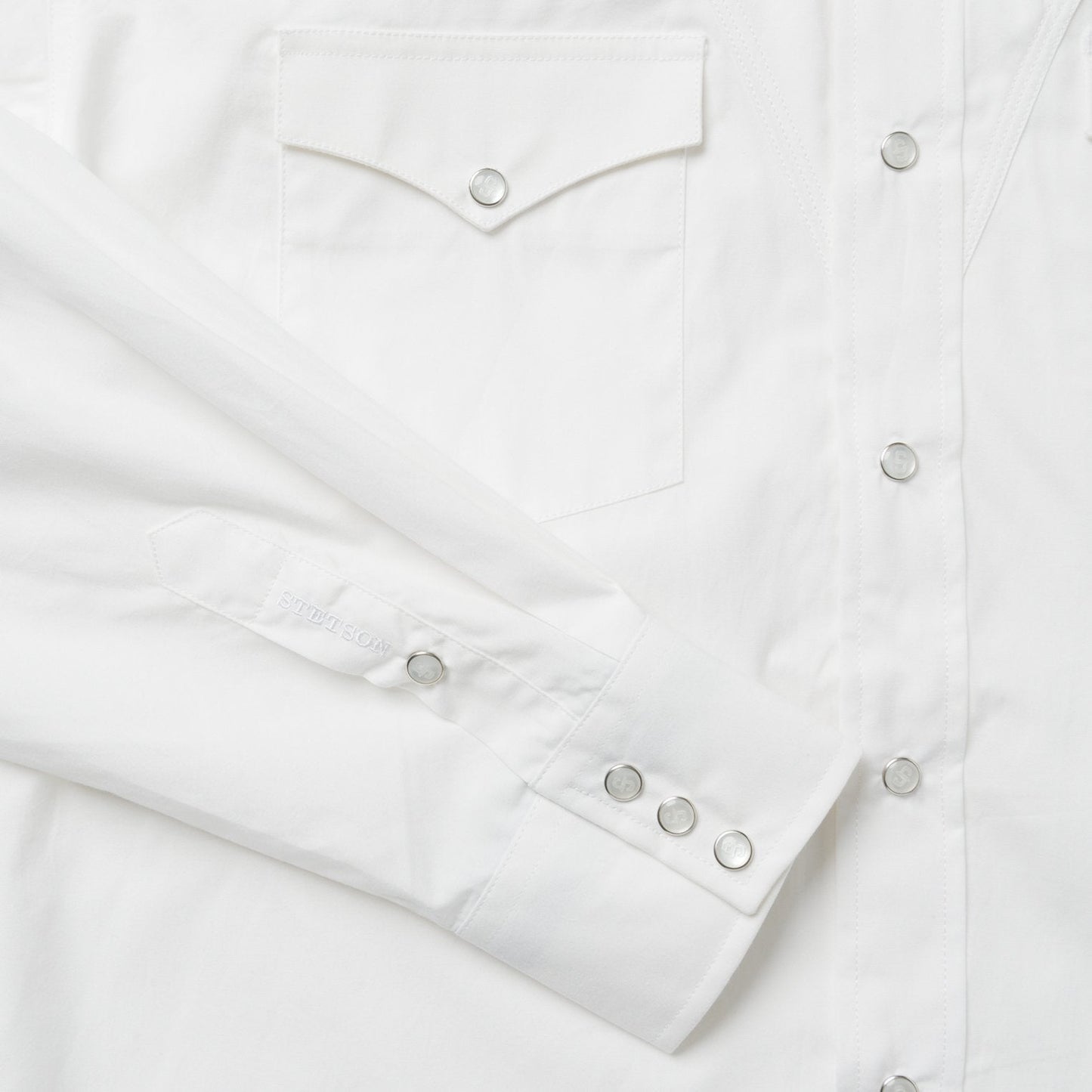 Classic Solid Snap Poplin Shirt In Optic White White