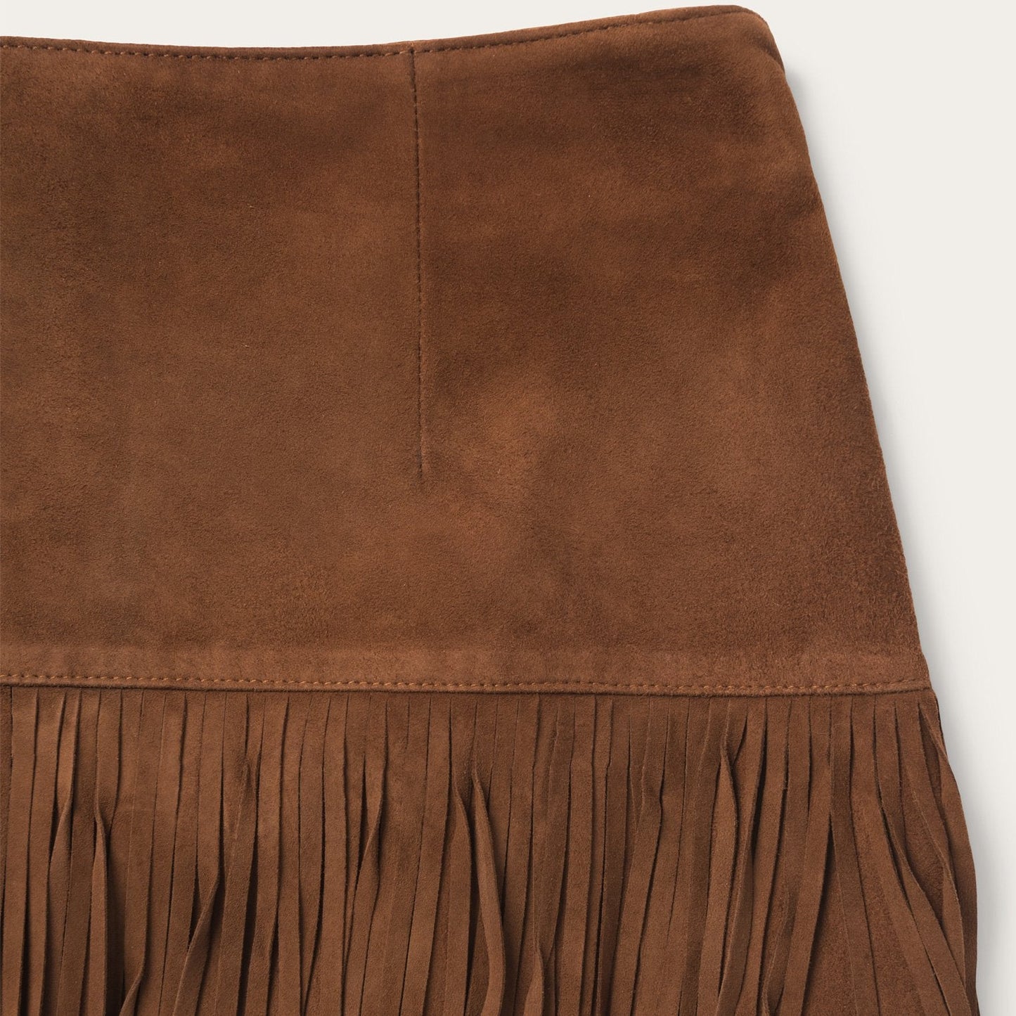 Suede Fringed Skirt Brown
