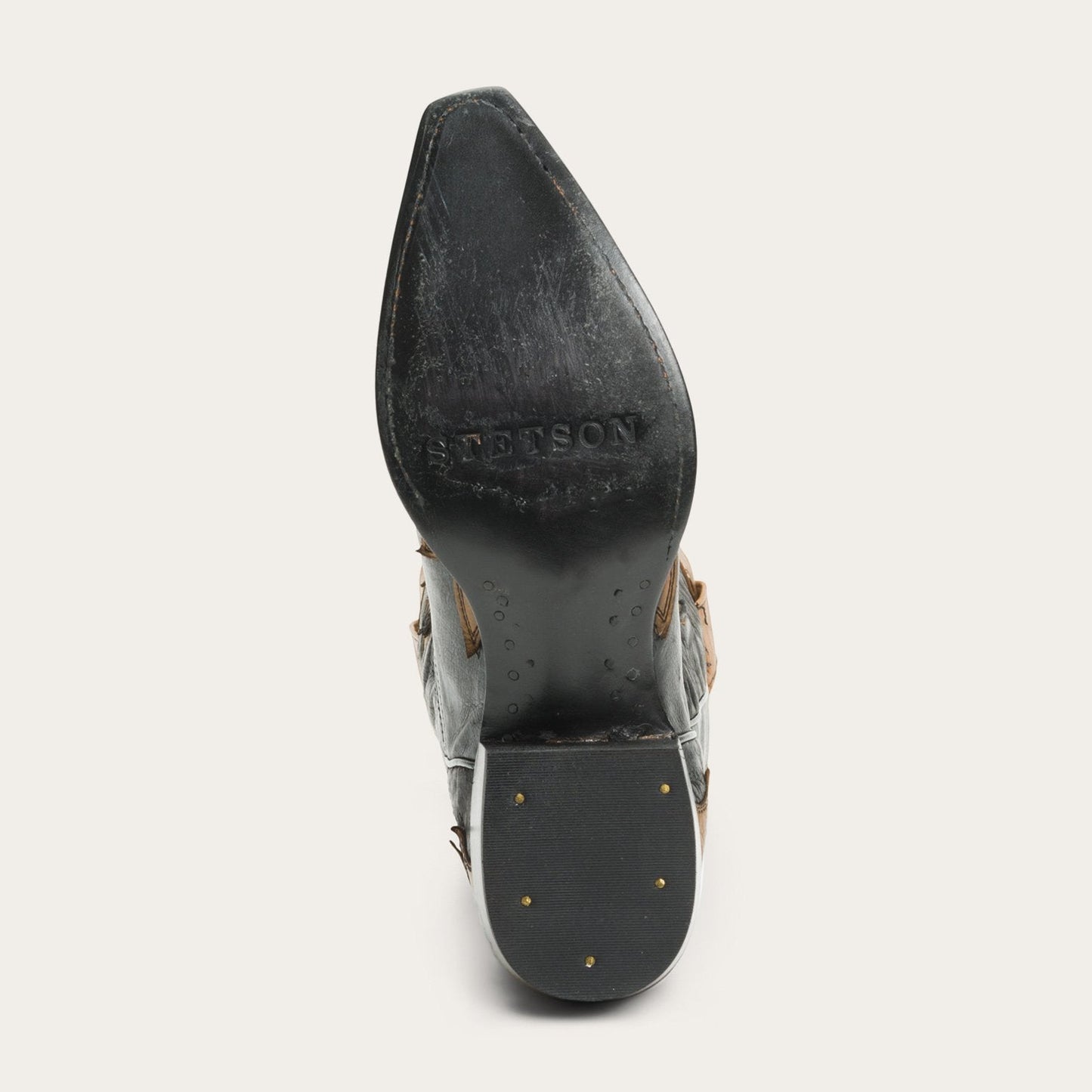 Faye Cowgirl & Horse Underlay Leather Boot Black