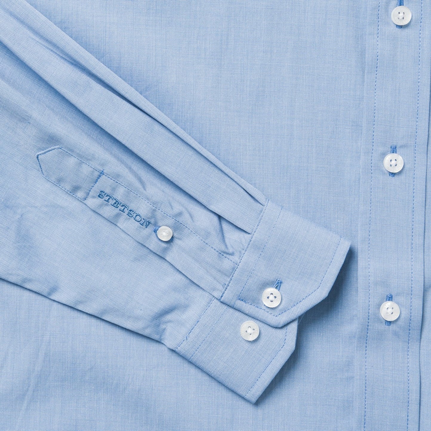 Blue Solid One-Pocket Snap-Front Shirt Blue