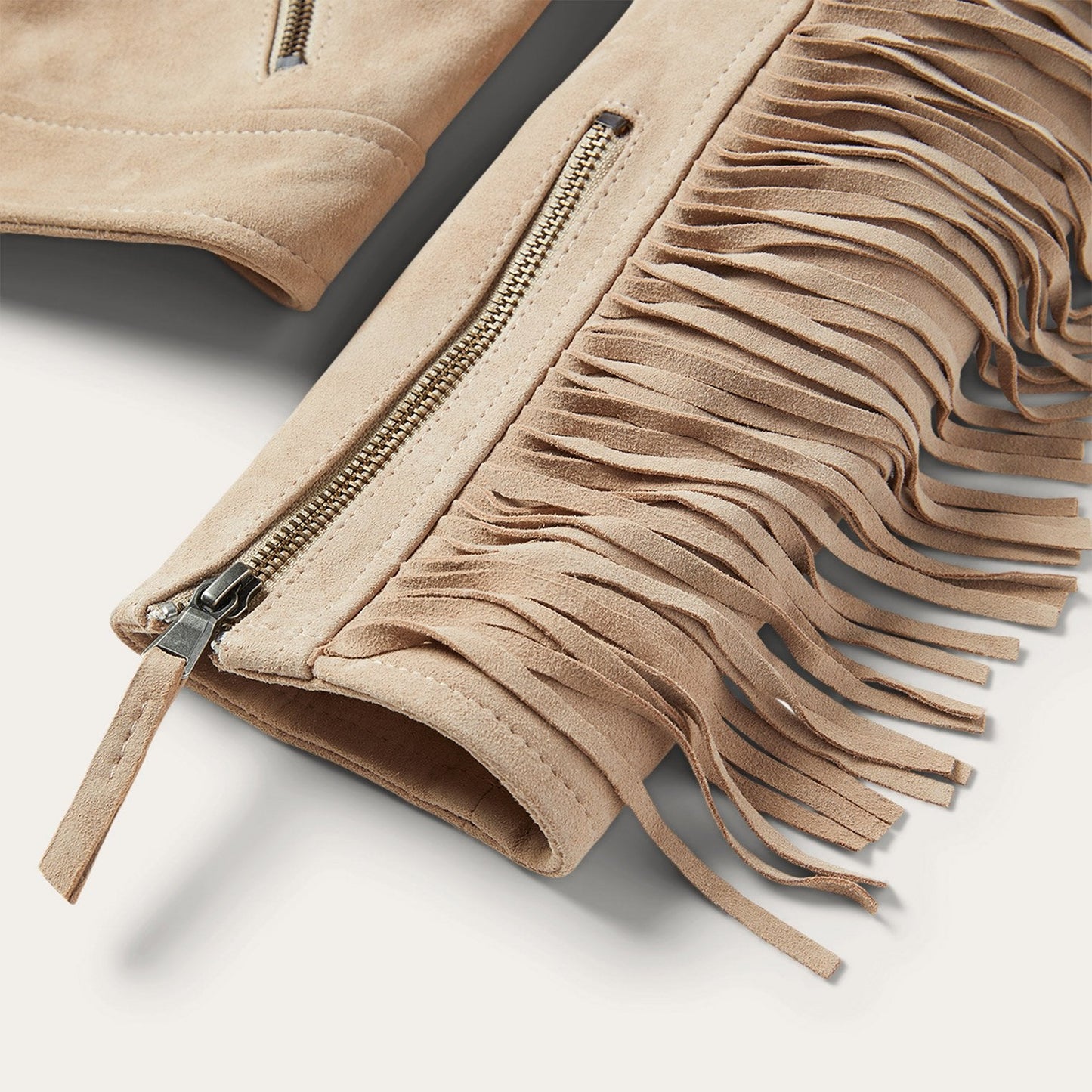 Premium Suede Moto Jacket Tan