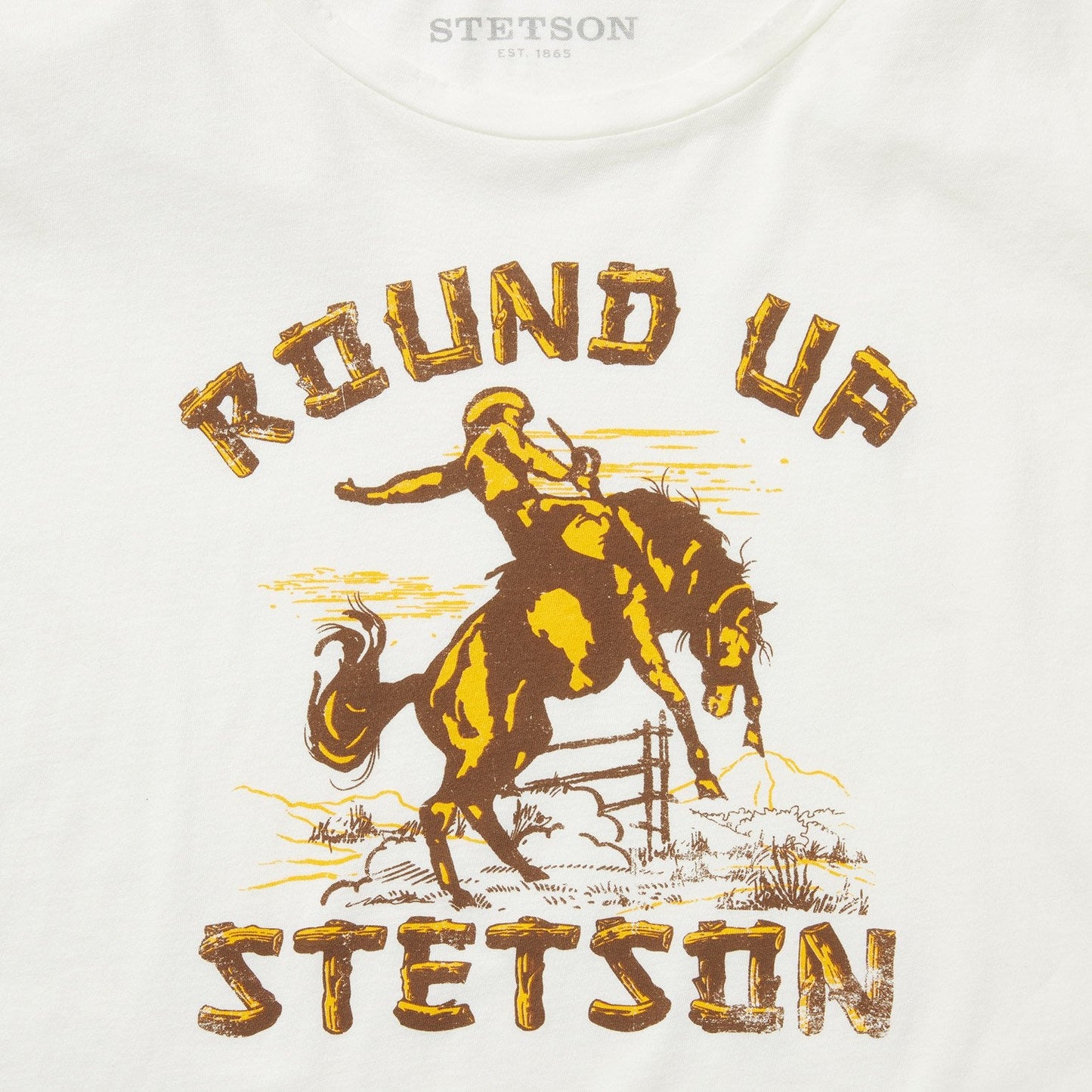 "Round Up" Stetson Vintage Tee White