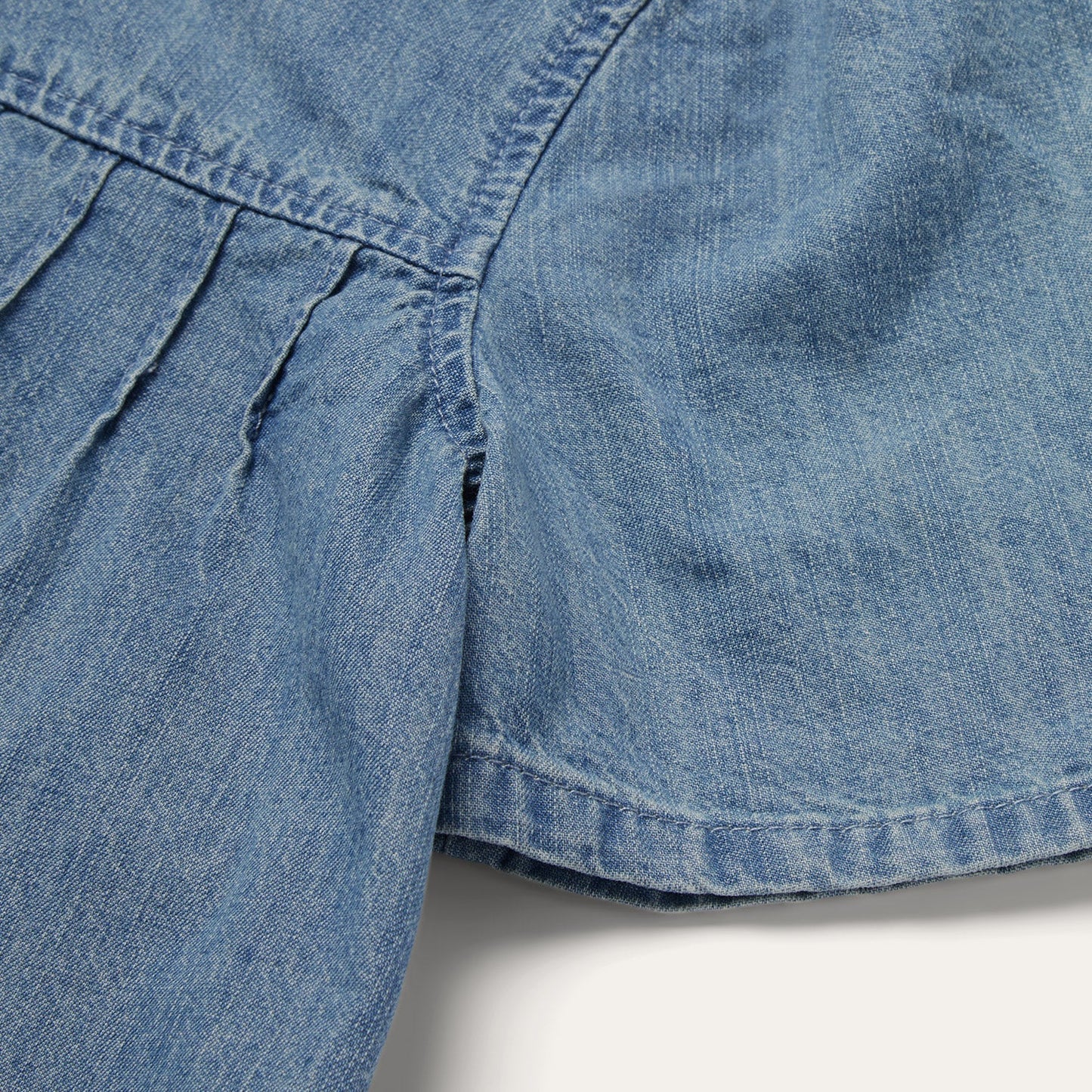 Short-Sleeved Denim Blouse Blue