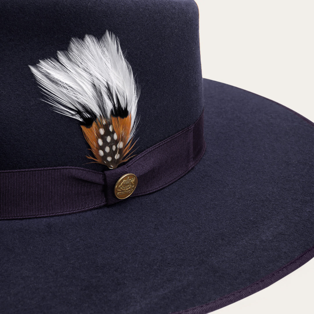 Midtown Wide Flat Brim Hat Navy