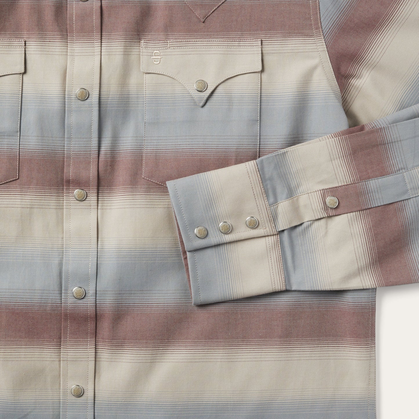 Ombre Stripe Twill Shirt Wine