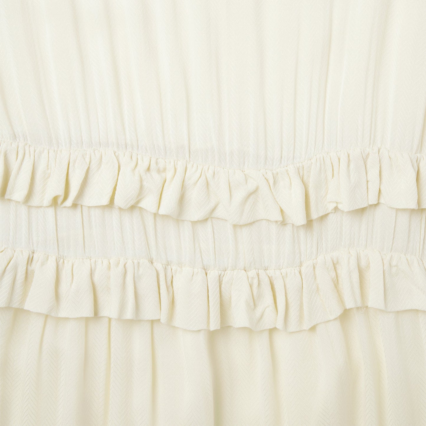 Cream Herringbone Dress White