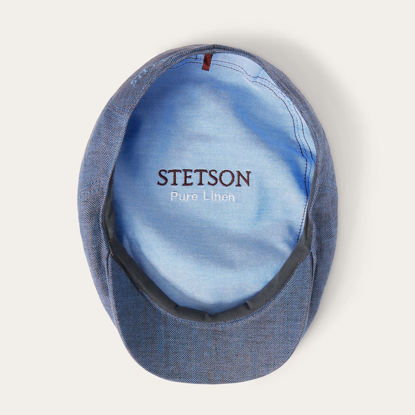 Herringbone Linen Ivy Cap Blue Herringbone