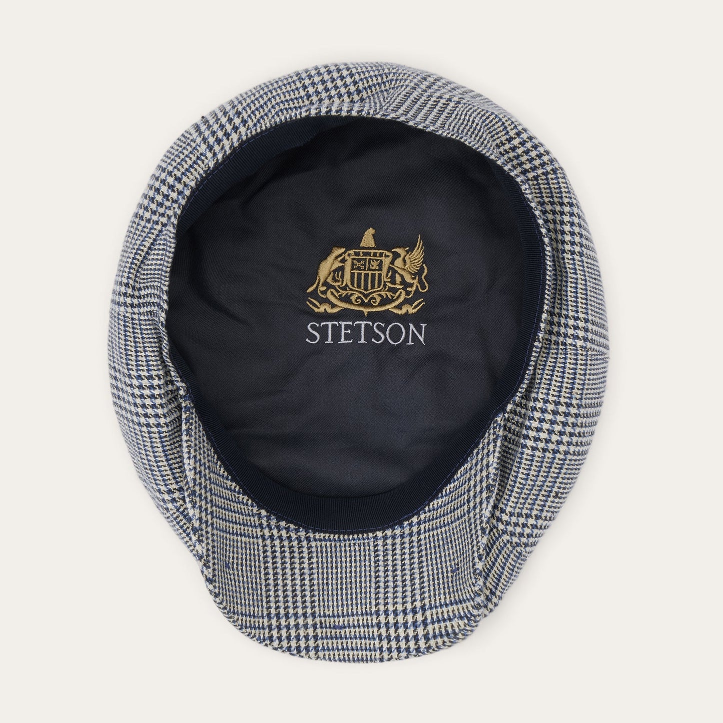 Glen Check Silk/Cotton 8-Panel Cap Blue Check