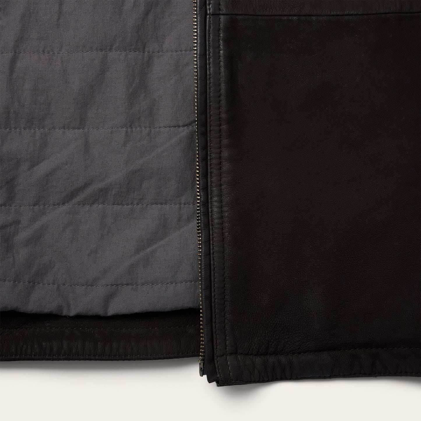 Zip Front Suede Leather Jacket Brown