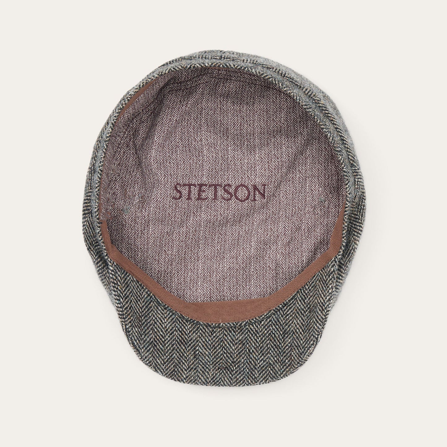 Wool Herringbone Driver Cap Anthra Melange Herringbone