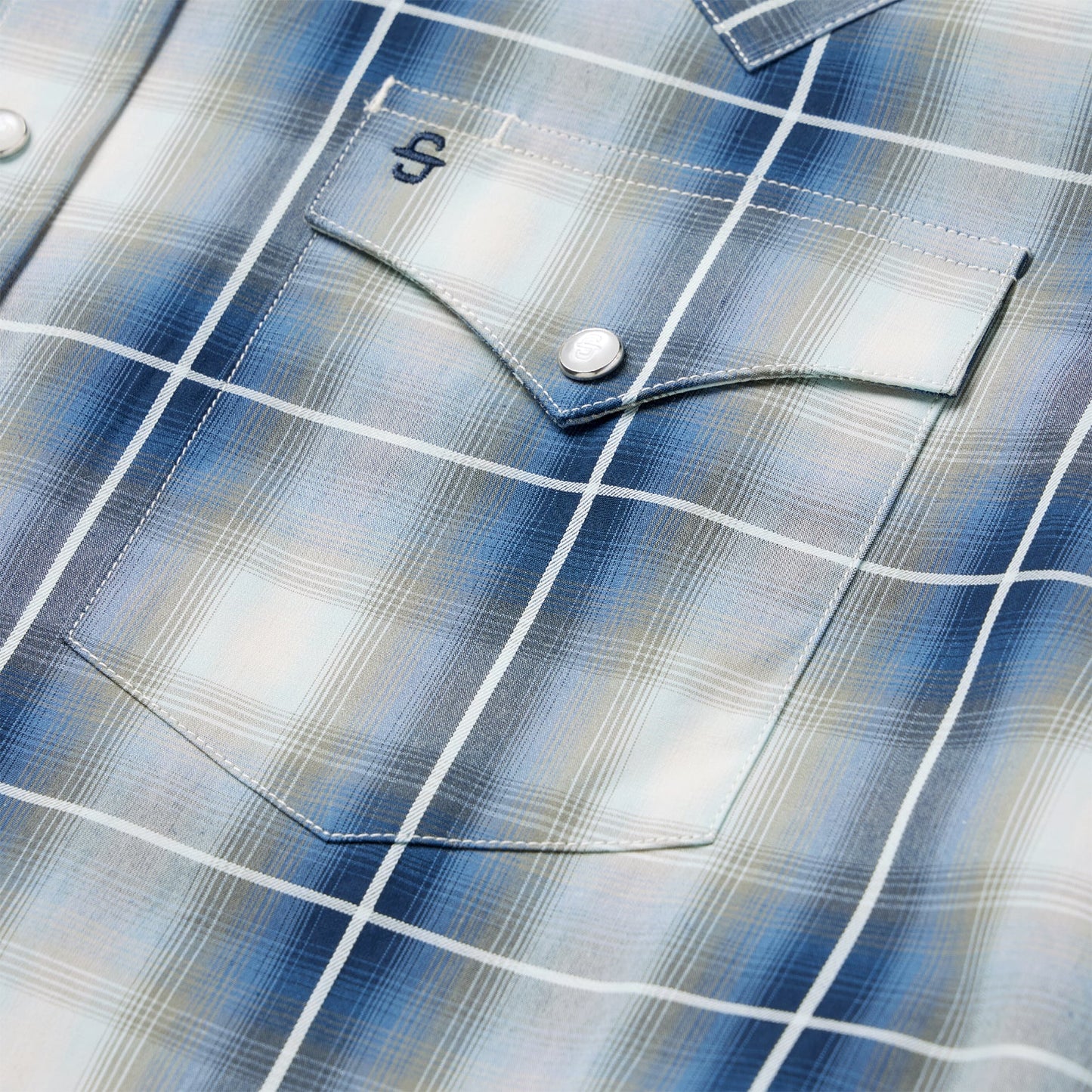 Crystal Plaid Western Shirt Blue
