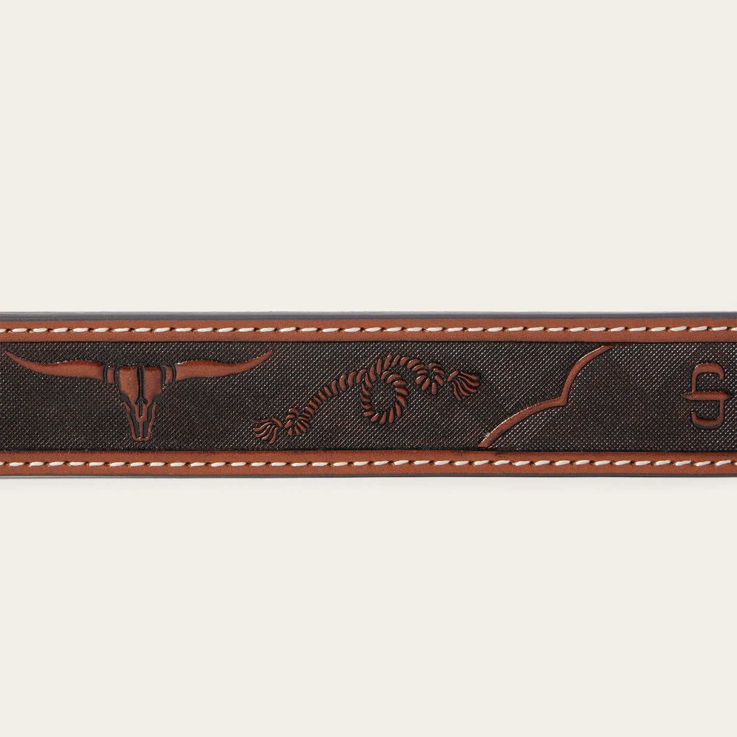 Western Icons Tooled Belt Cognac