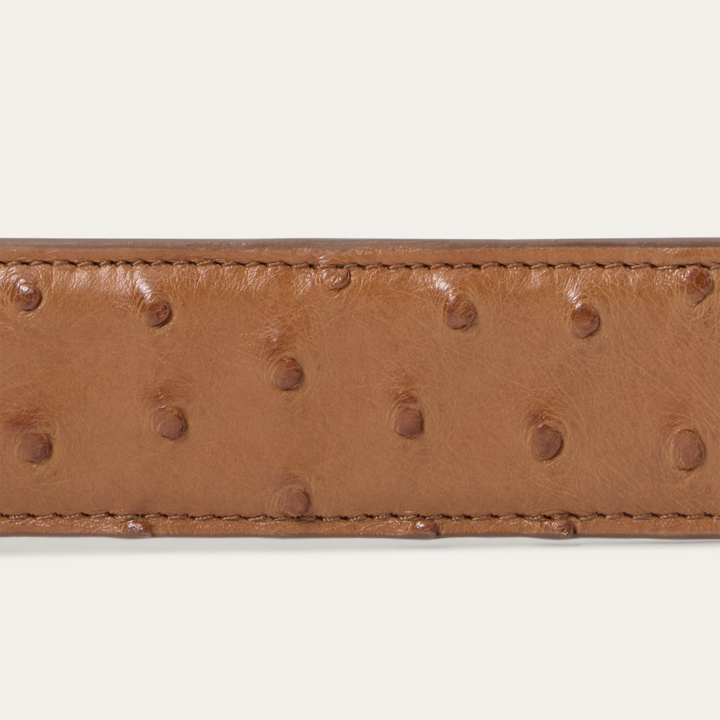 Ostrich Western Tab Belt Antique Cognac