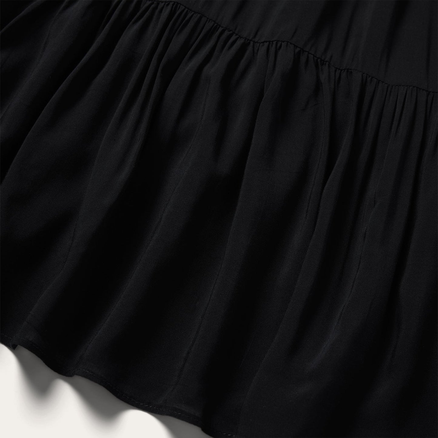Solid Sleeveless Prairie Dress Black
