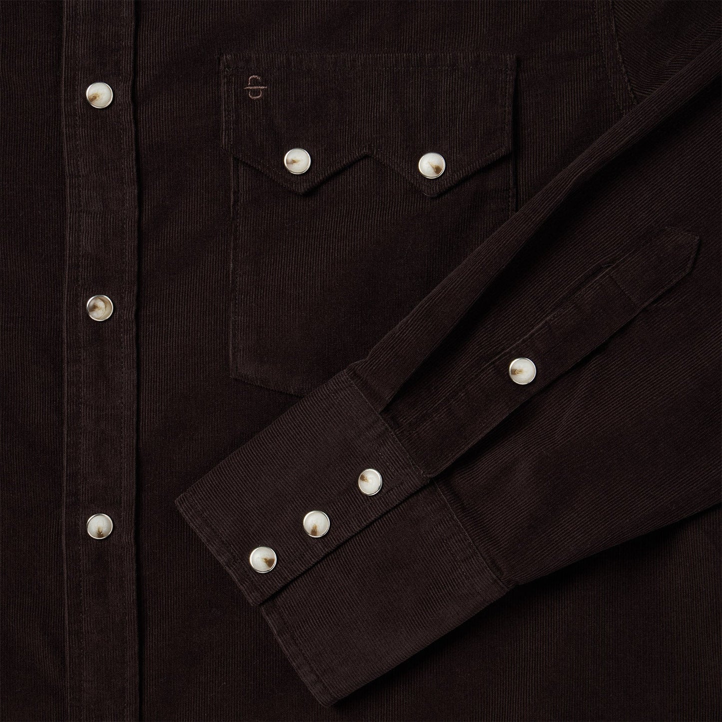 Corduroy Western Shirt Brown