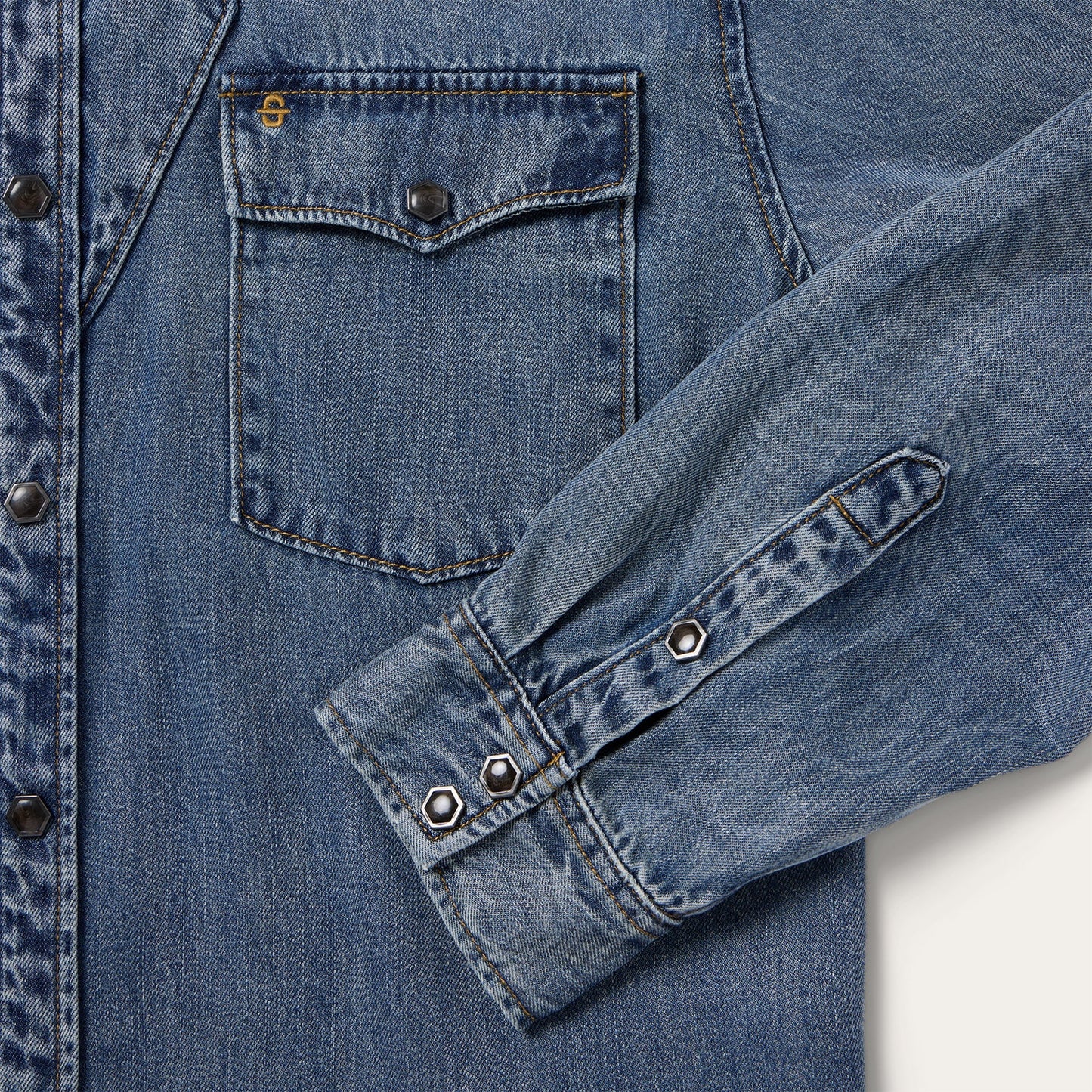 Retro Denim Western Shirt Blue