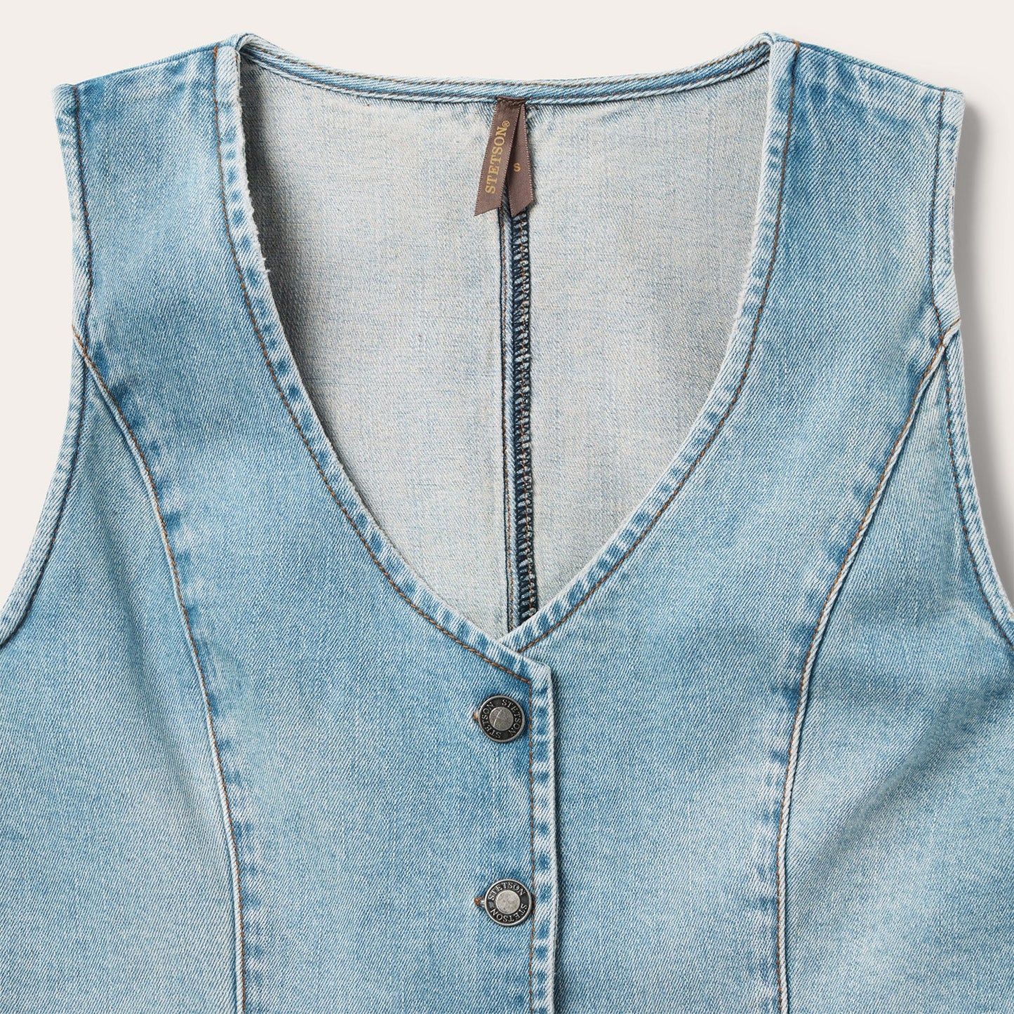 Light Rinse Denim Vest Blue