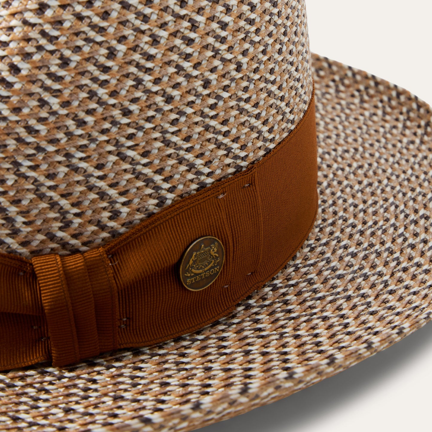Emin Straw Fedora Brown Mix