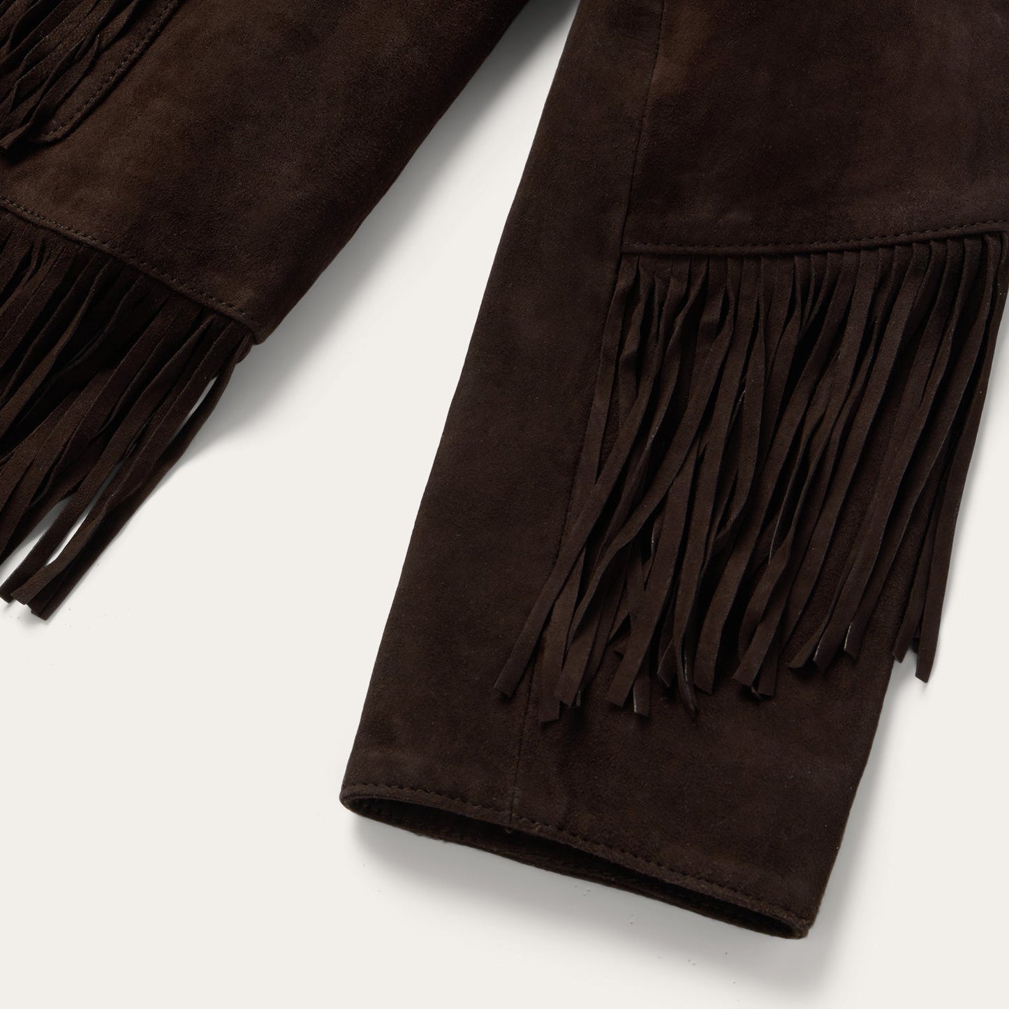 Two Pocket Fringe Suede Jacket Brown