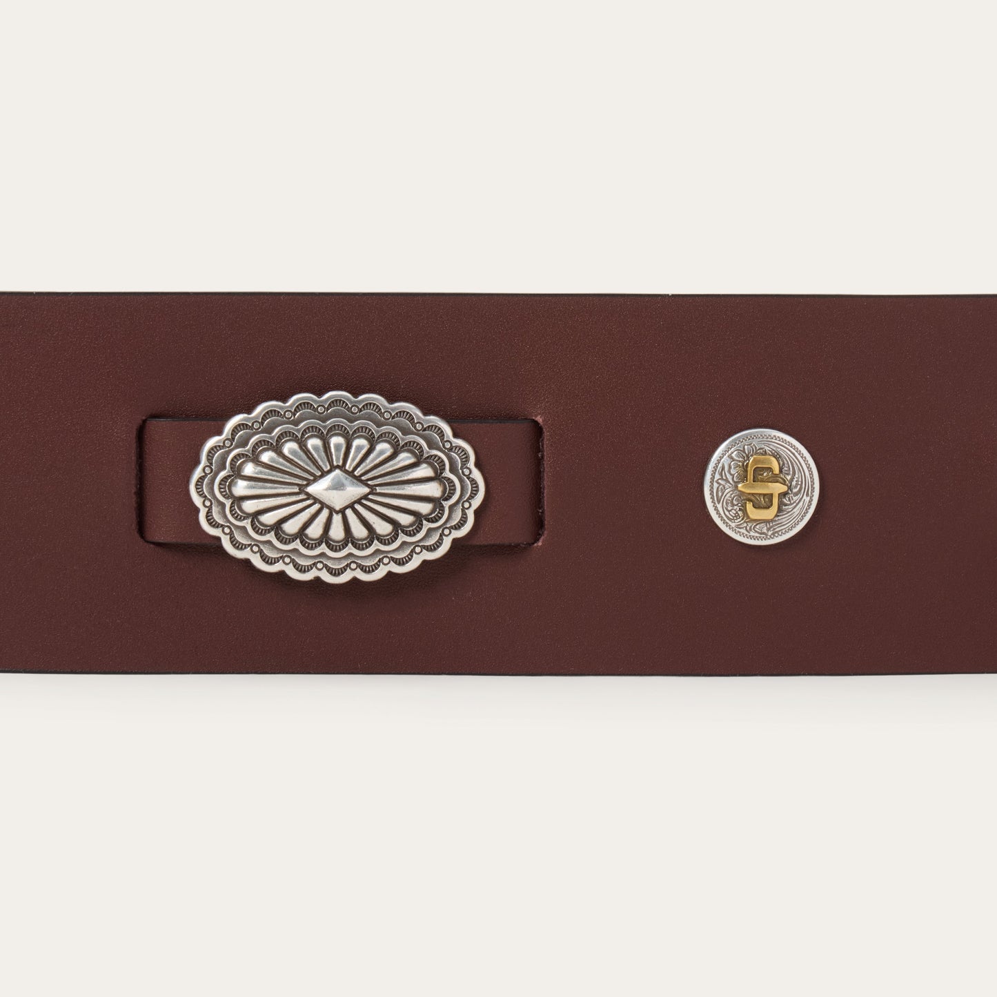 Southwestern Concho Wide Belt Brown