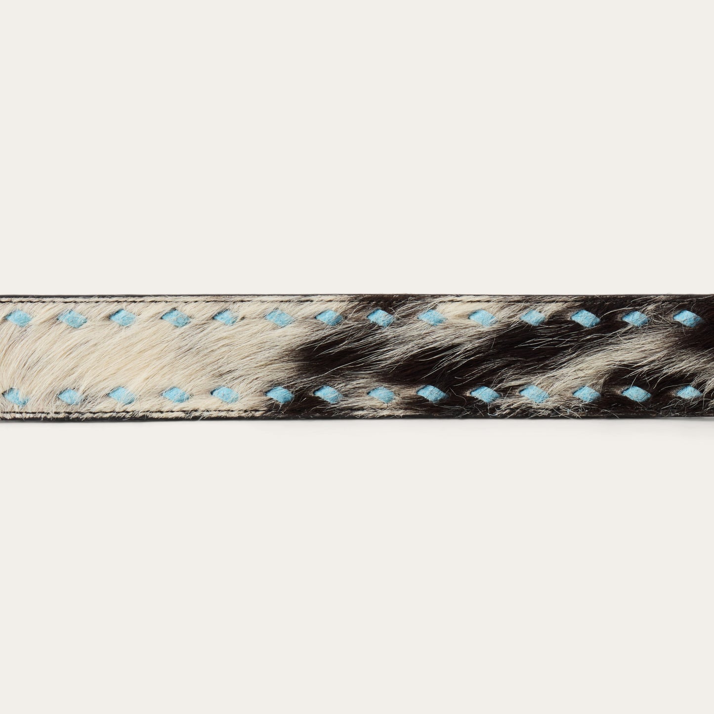 Hair-On-Hide Laced Belt Black / White