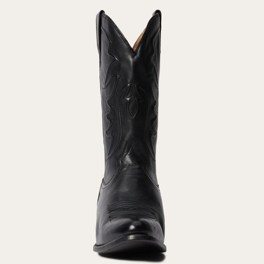 Ames Corded & Burnished Leather Boot Black | Men Stetson Western