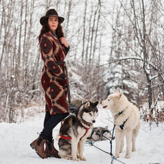 Aztec Duster Sweater Wine | Women Stetson Sweaters