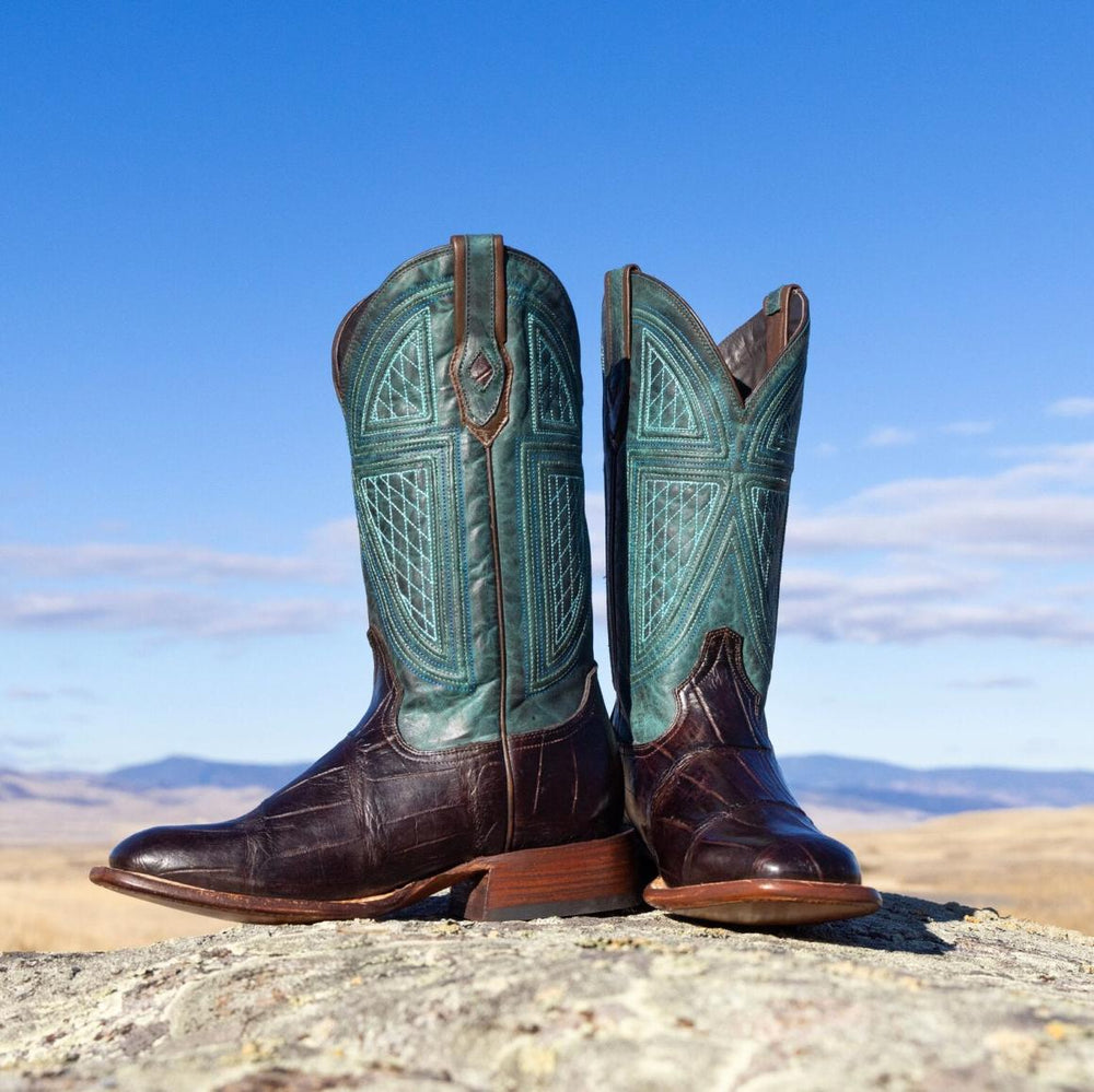 Big Horn Tobacco Alligator Cowboy Boot Brown | Men Stetson Western