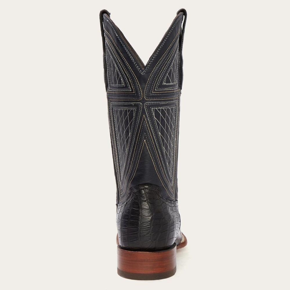 Black Falls Alligator Cowboy Boot Black | Men Stetson Exotics
