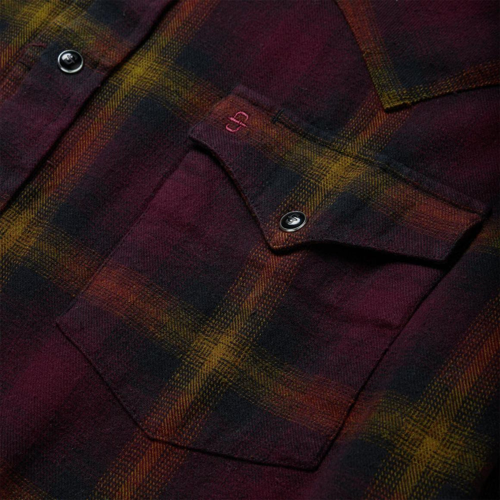 Black Wine Plaid Flannel Western Shirt Wine | Men Stetson Western Shirts