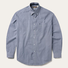 Blue Deco Geo Print Button Front Shirt Blue | Men Stetson Classic Cut