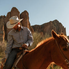 Blue Deco Geo Print Western Shirt Blue | Men Stetson Western Shirts