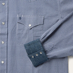 Blue Deco Geo Print Western Shirt Blue | Men Stetson Western Shirts