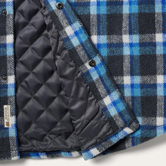 Blue Plaid Quilted Shirt Jacket Blue | Men Stetson Flannel Shirts