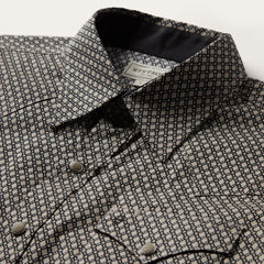 Brown Diamond Print Western Shirt Brown | Men Stetson Modern Cut