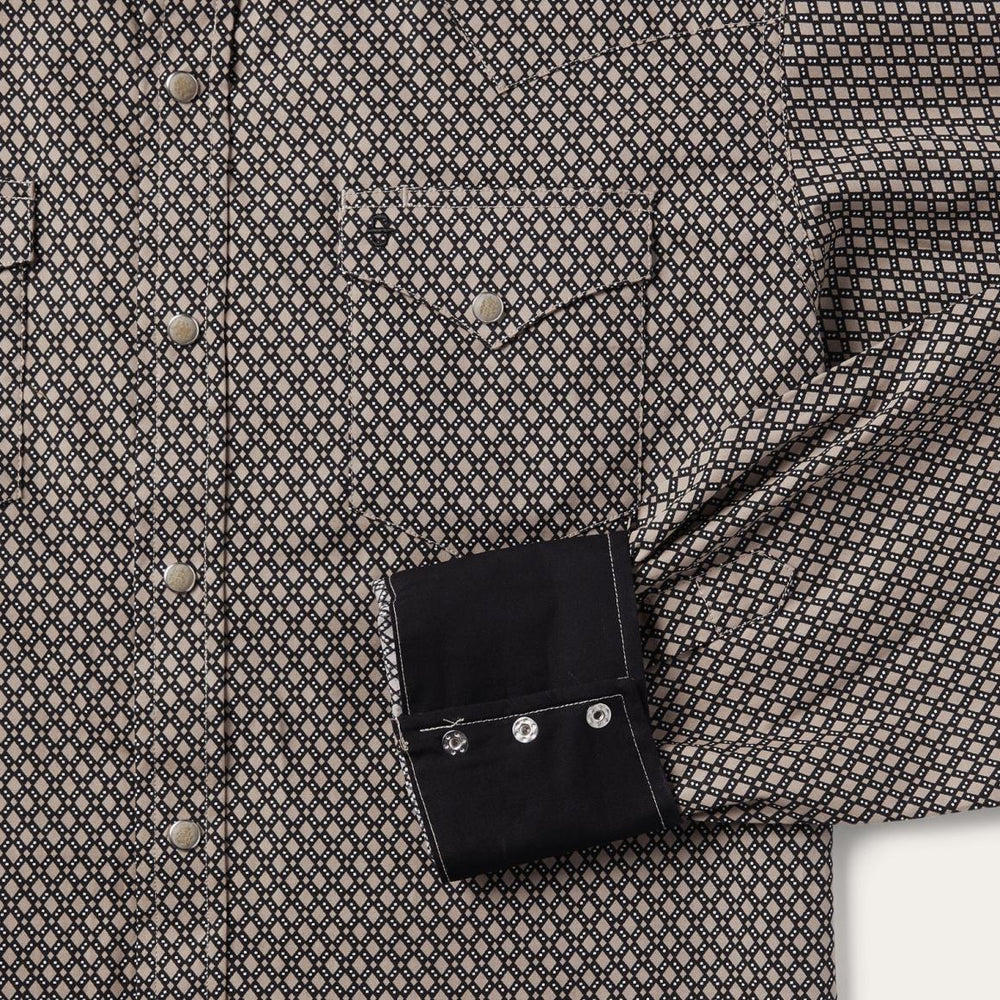 Brown Diamond Print Western Shirt Brown | Men Stetson Western Shirts