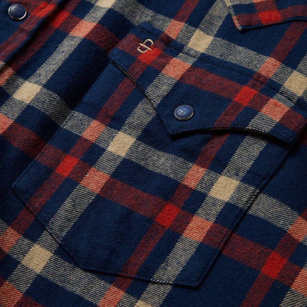 Brushed Twill Plaid Shirt Blue | Men Stetson Western Shirts