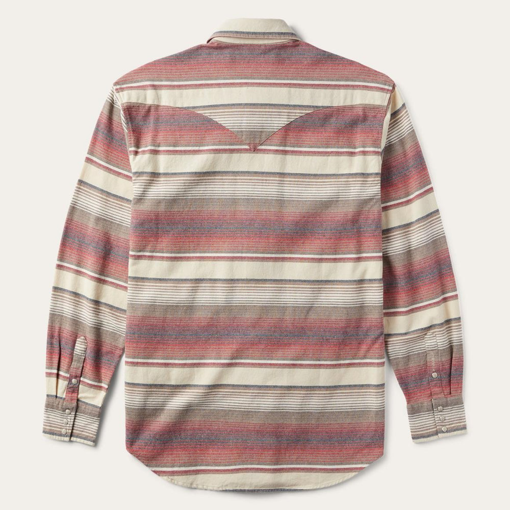Brushed Twill Striped Shirt Red | Men Stetson Classic Cut