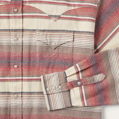 Brushed Twill Striped Shirt Red | Men Stetson Western Shirts