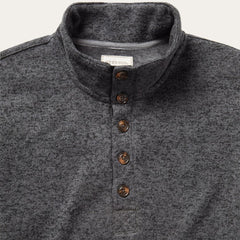 Button-Front Grey Pullover Knit Sweater Grey | Men Stetson Sweaters & Hoodies