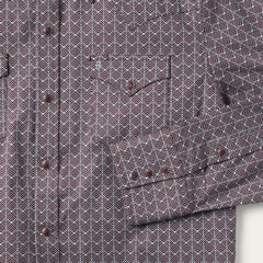 Chevron Grid Shirt Brown | Men Stetson Western Shirts