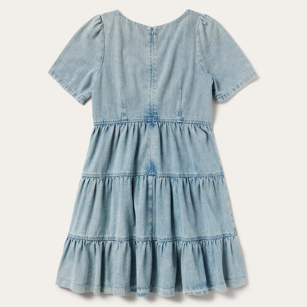 Denim Dress With Tiered Skirt Blue | Women Stetson Mini