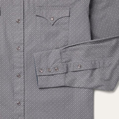 Diamond Print Western Shirt Grey | Men Stetson Western Shirts