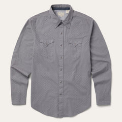 Diamond Print Western Shirt Grey | Men Stetson Western Shirts
