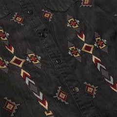Embroidered Black Denim Shirt Dress Black | Women Stetson Shirt Dresses