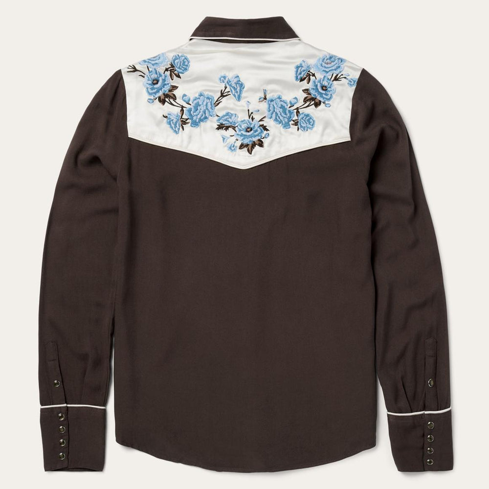 Embroidered Western Shirt Brown | Women Stetson Western Shirts