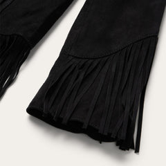 Fringe Suede Jacket Black | Women Stetson Fringe Jackets
