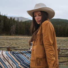 Fringe Suede Jacket Tan | Women Stetson Jackets