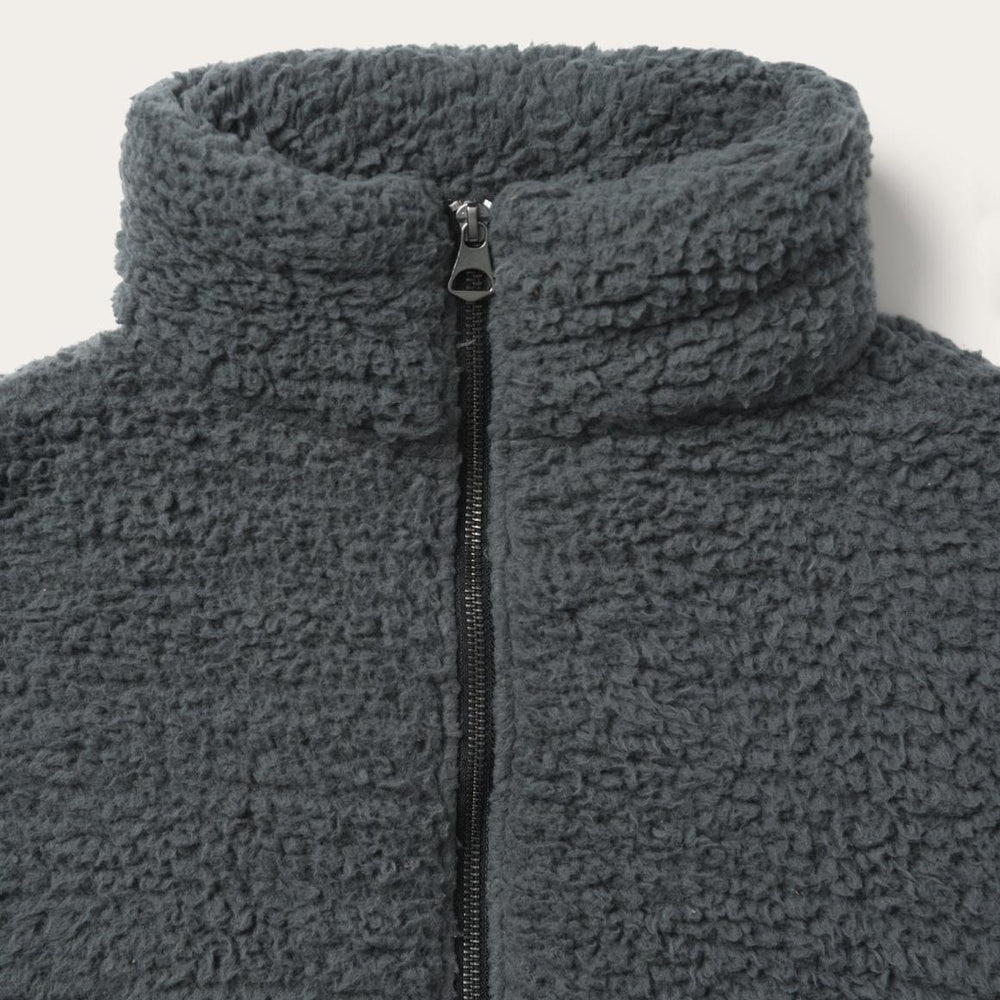 Fuzzy Teddy Bear Fleece Jacket Grey | Women Stetson Jackets
